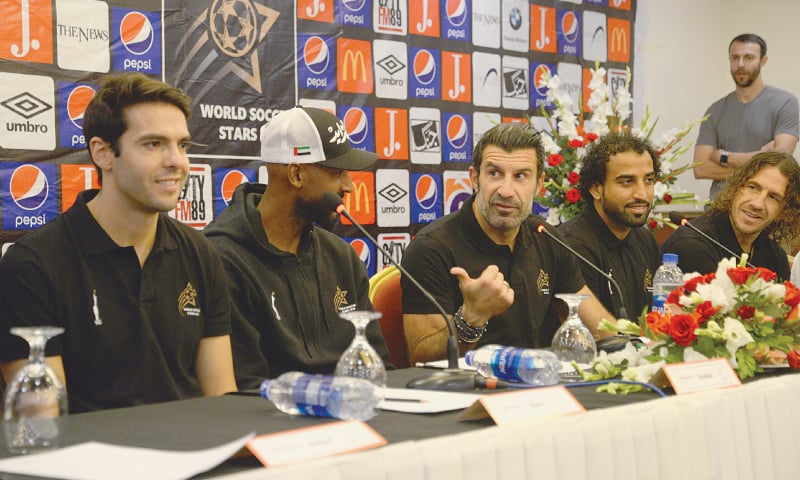 Figo, Kaka, Puyol and Anelka play exhibition match in front of sparse crowd [Dawn]
